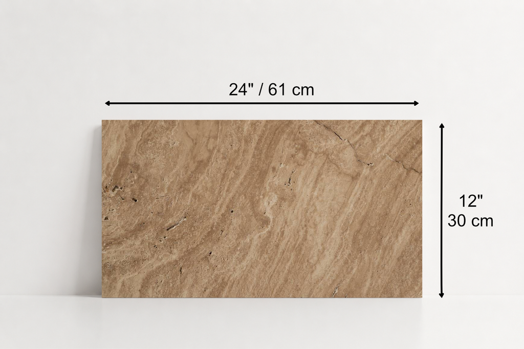 TILE SERPENTINE HAMMERED TRAVERTINE 12" x 24" x 3/4 CROSS CUT