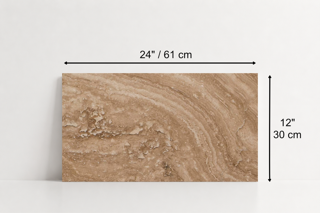 TILE SERPENTINE LEATHER TRAVERTINE 12" x 24" x 3/4 CROSS CUT