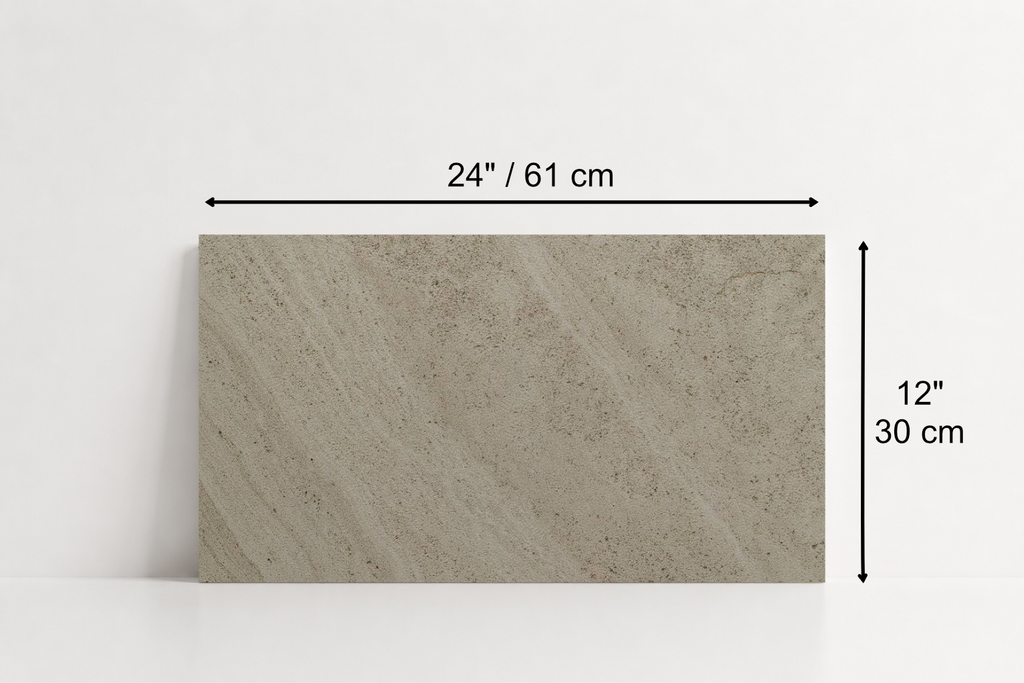 TILE SERPENTINE SANDBLASTED TRAVERTINE 12" x 24" x 3/4 CROSS CUT