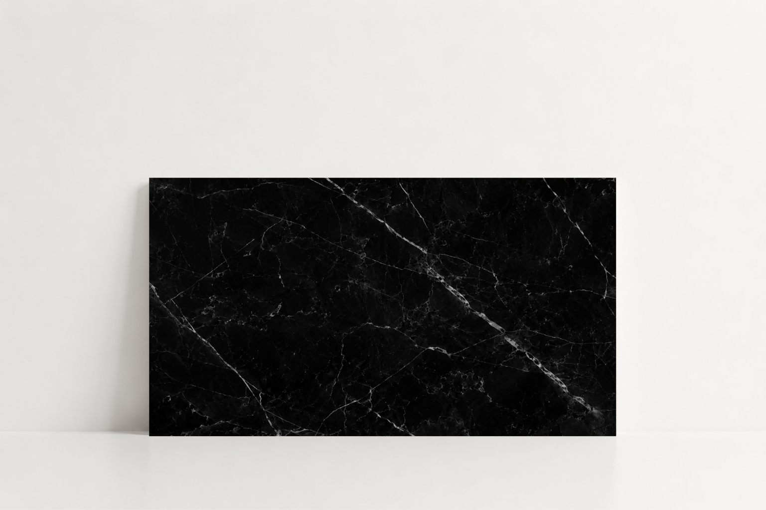 TILE BLACK POLISHED MARBLE 12" x 24" x 3/4" VEIN CUT