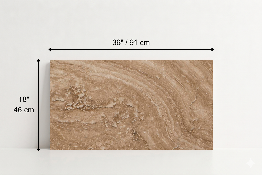 TILE SERPENTINE LEATHER TRAVERTINE 18" X 36" X 3/4" CROSS CUT
