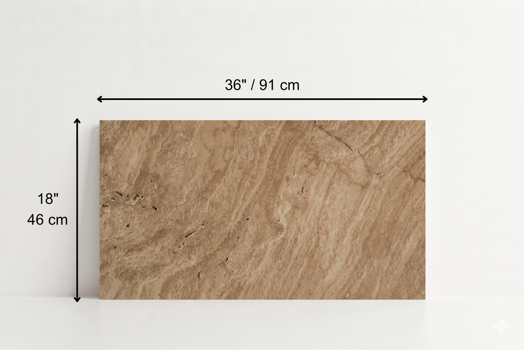TILE SERPENTINE HAMMERED TRAVERTINE 18" X 36" X 3/4" CROSS CUT