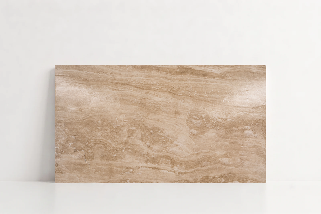 TILE SERPENTINE POLISHED TRAVERTINE 18" X 36" X 3/4" CROSS CUT