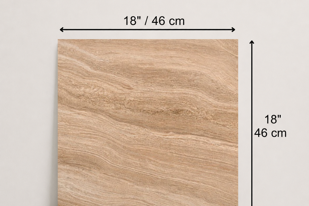 TILE SERPENTINE HONED TRAVERTINE 18" x 18" x 3/4 CROSS CUT