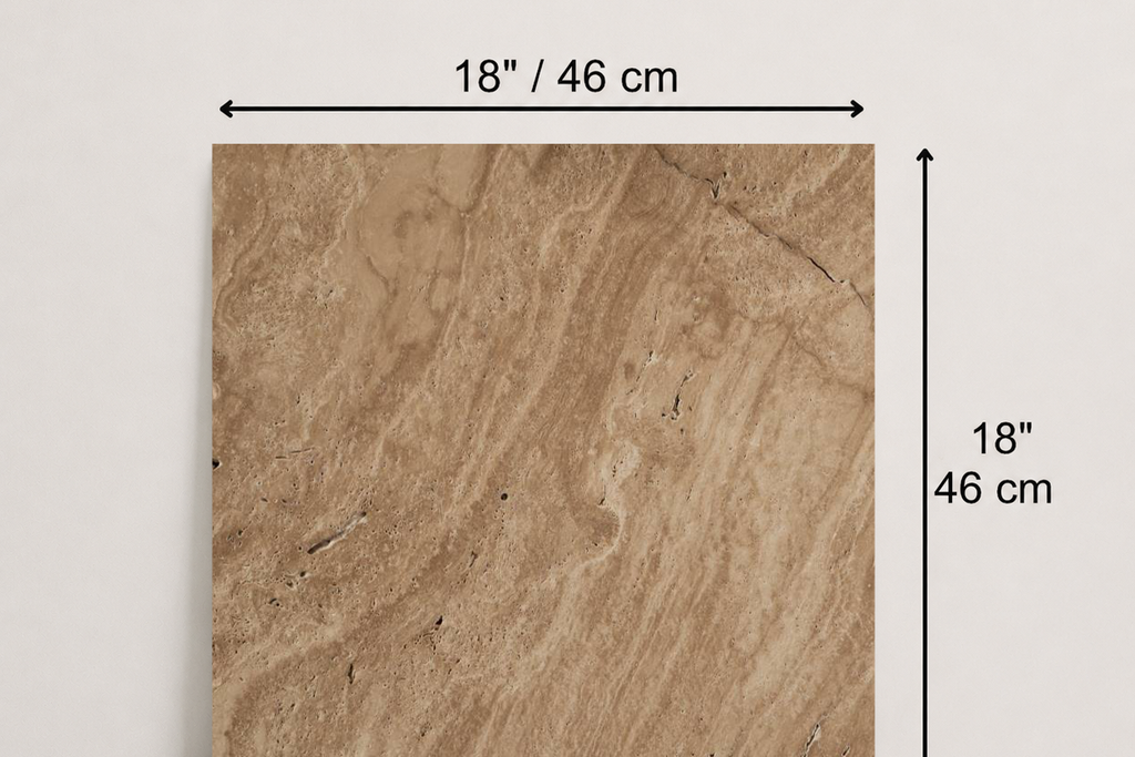TILE SERPENTINE HAMMERED TRAVERTINE 18" x 18" x 3/4 CROSS CUT