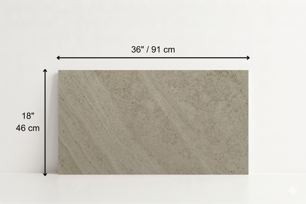 TILE SERPENTINE SANDBLASTED TRAVERTINE 18" X 36" X 3/4" CROSS CUT