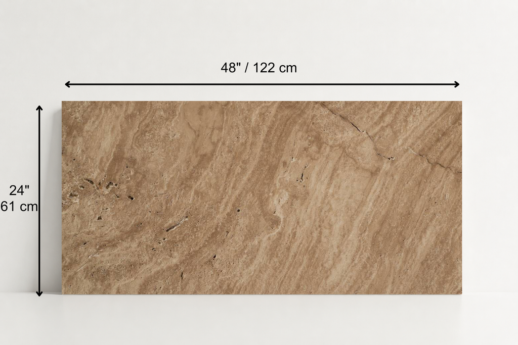 TILE SERPENTINE HAMMERED TRAVERTINE 24" x 48" x 3/4 CROSS CUT