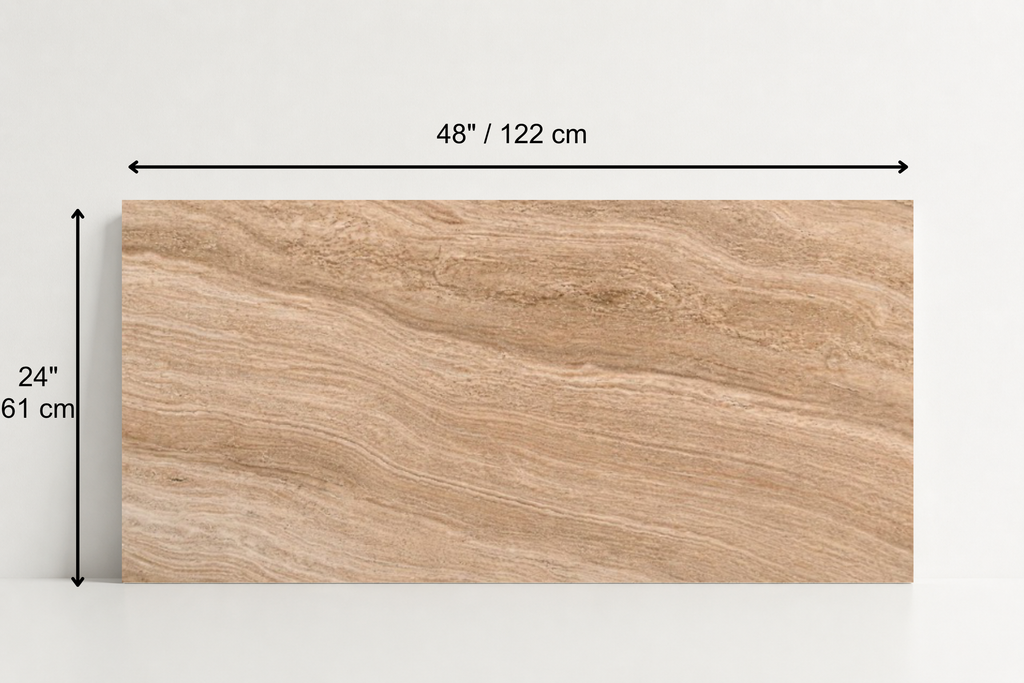 TILE SERPENTINE HONED TRAVERTINE 24" x 48" x 3/4 CROSS CUT