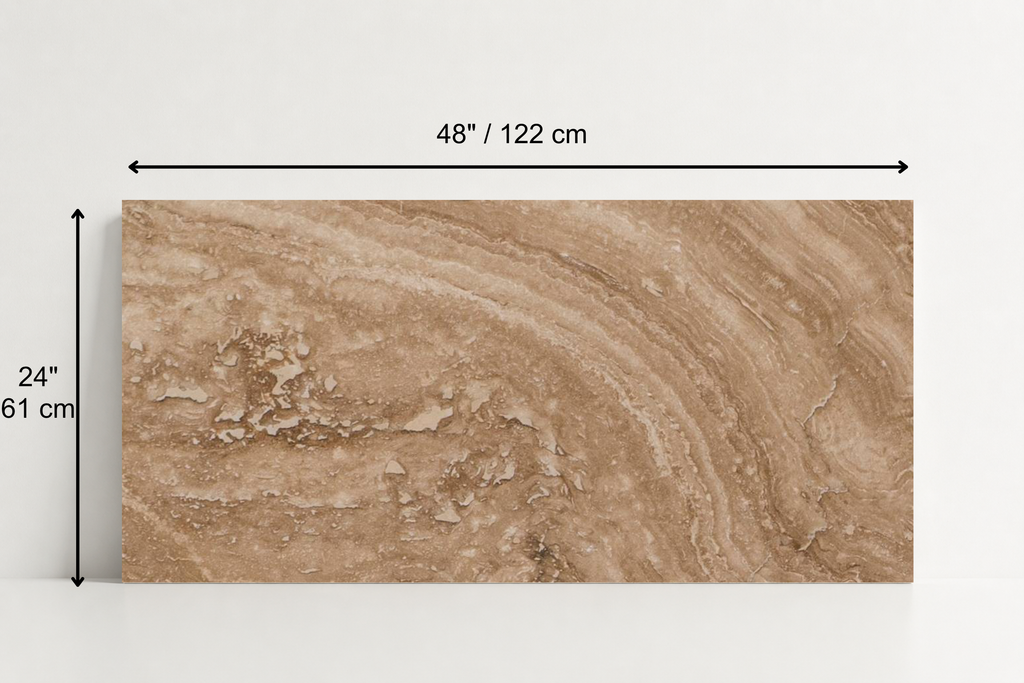 TILE SERPENTINE LEATHER TRAVERTINE 24" x 48" x 3/4 CROSS CUT