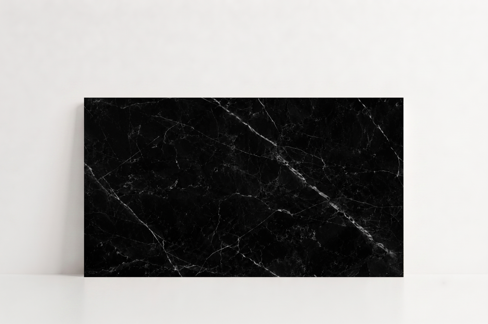 TILE BLACK POLISHED MARBLE 24" x 48" x 3/4" VEIN CUT