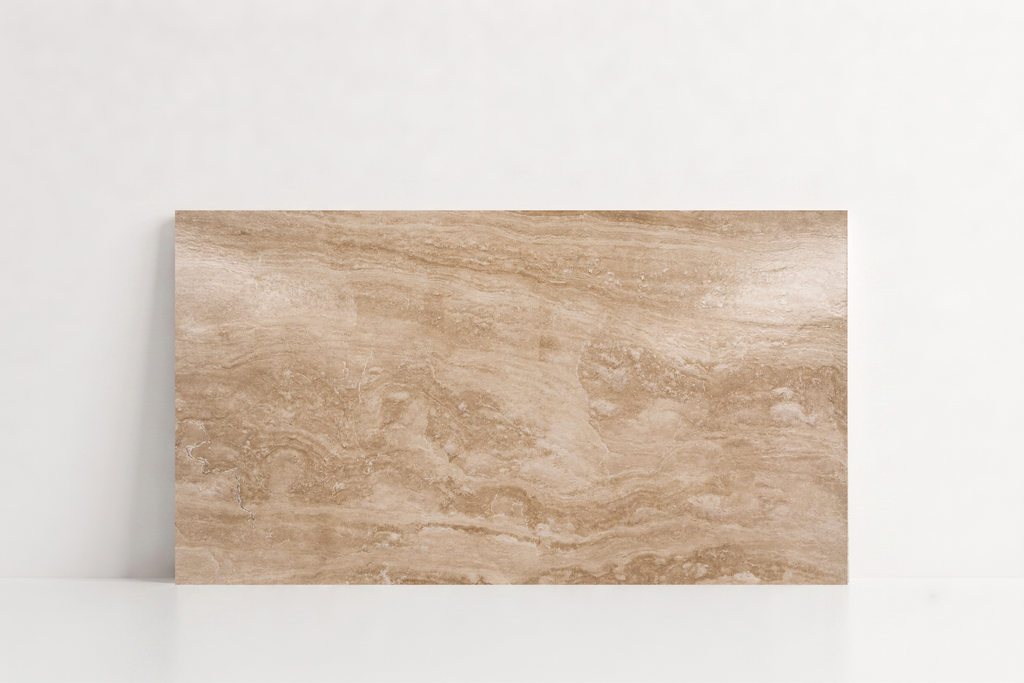TILE SERPENTINE POLISHED TRAVERTINE 24" x 48" x 3/4 CROSS CUT