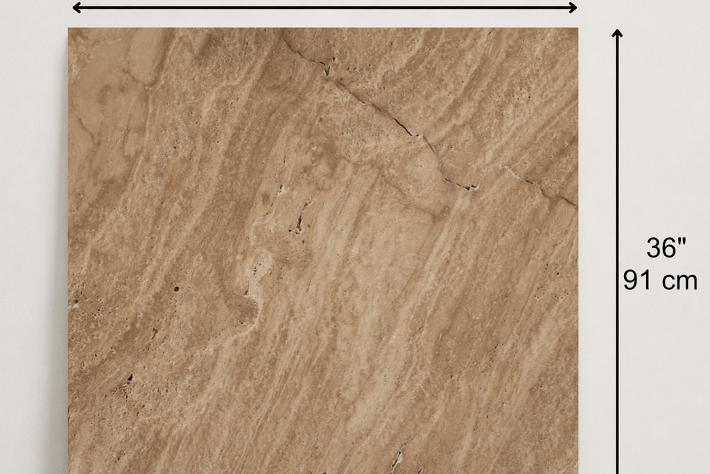 TILE SERPENTINE HAMMERED TRAVERTINE 36" x 36" x 3/4 CROSS CUT