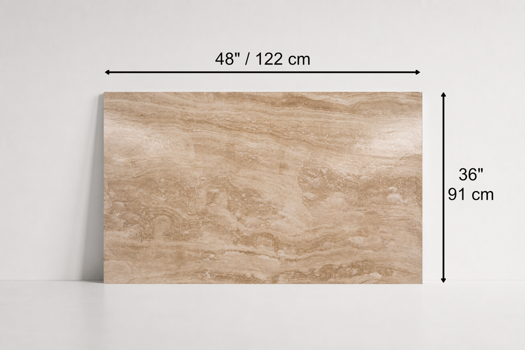 TILE SERPENTINE POLISHED TRAVERTINE 36" x 48" x 3/4 CROSS CUT