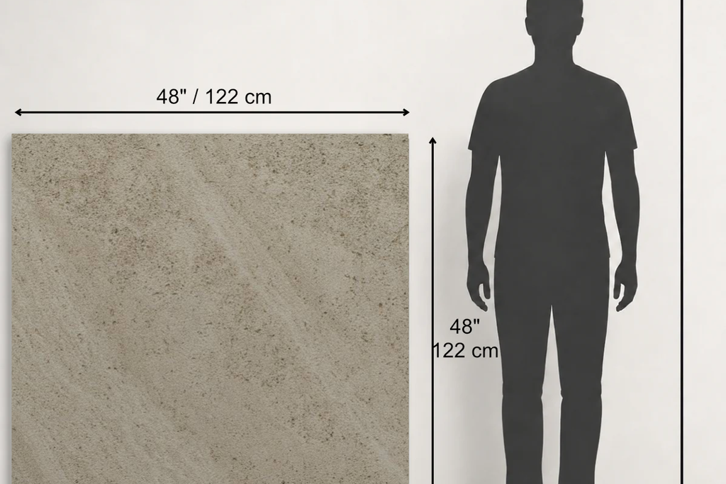 TILE SERPENTINE SANDBLASTED TRAVERTINE 48" x 48" x 3/4 CROSS CUT