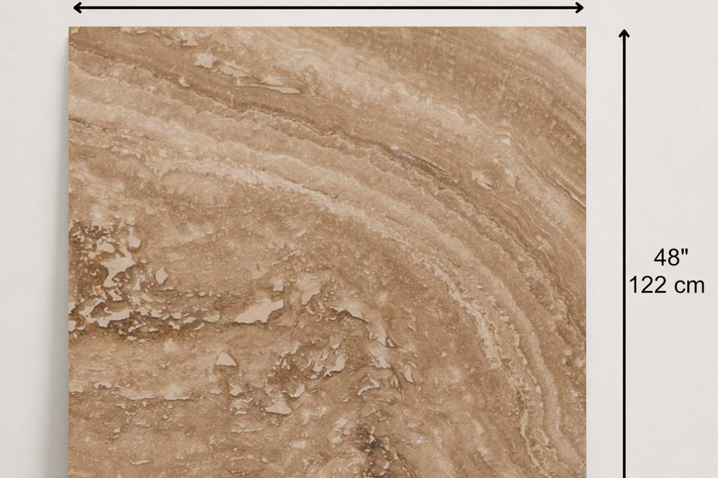 TILE SERPENTINE LEATHER TRAVERTINE 48" x 48" x 3/4 CROSS CUT
