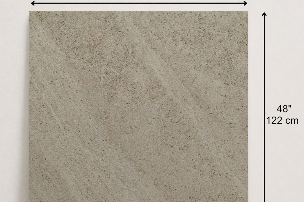 TILE SERPENTINE SANDBLASTED TRAVERTINE 48" x 48" x 3/4 CROSS CUT