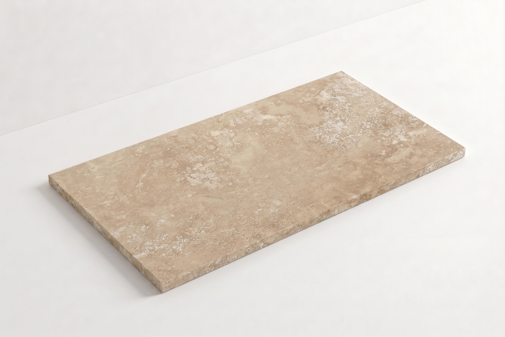 PAVERS BEIGE HONED TRAVERTINE 12" X 24" X 1 1/4" CROSS CUT