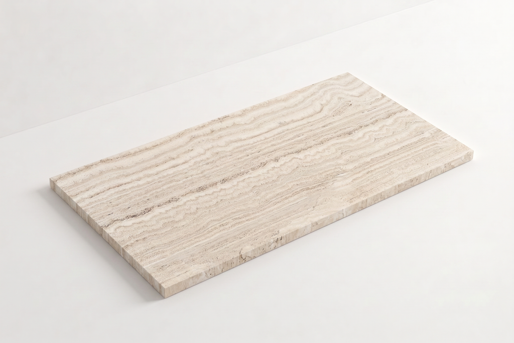 PAVERS BEIGE HONED TRAVERTINE 12" X 24" X 1 1/4" VEIN CUT