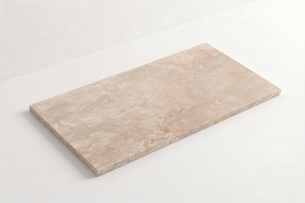 PAVERS BEIGE LEATHER TRAVERTINE 12" X 24" X 1 1/4" CROSS CUT