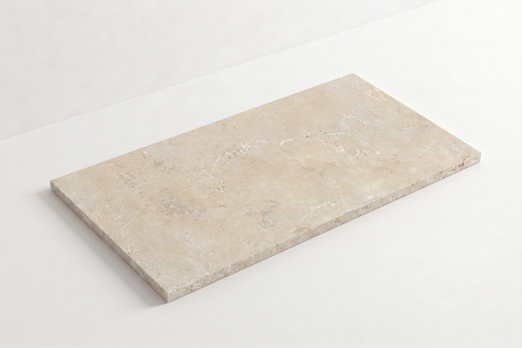 PAVERS BEIGE HAMMERED TRAVERTINE 12" X 24" X 1 1/4" CROSS CUT
