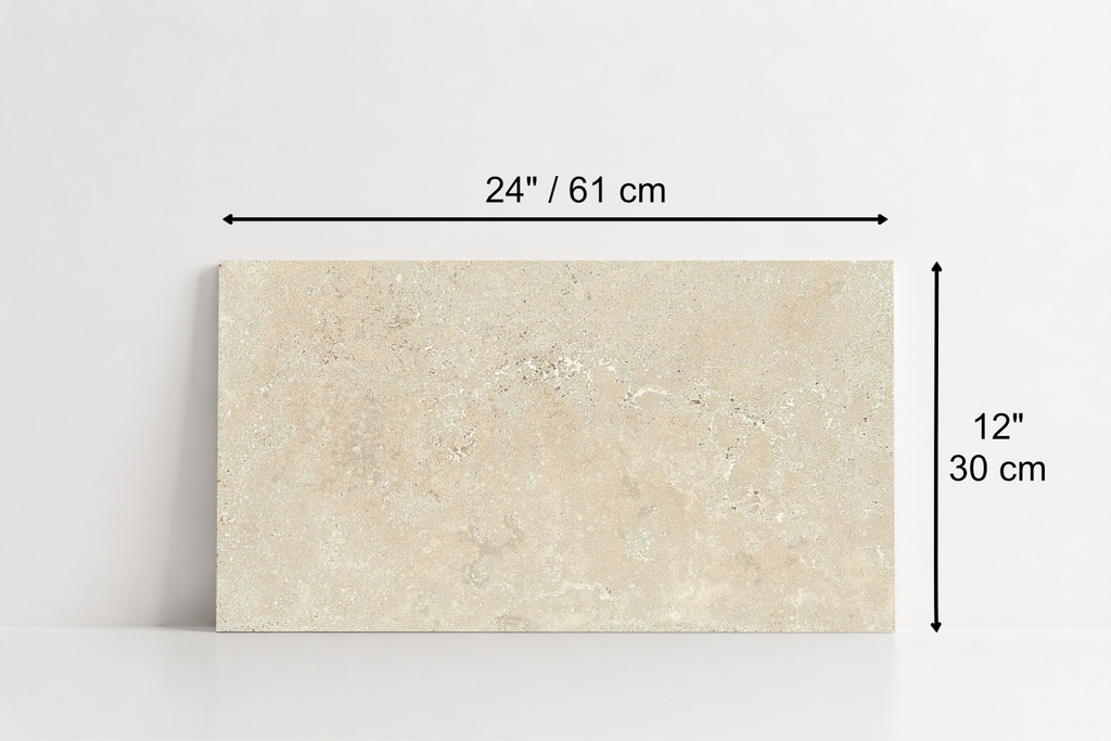 PAVER BEIGE HAMMERED TRAVERTINE 12" X 24" X 1 1/4" CROSS CUT