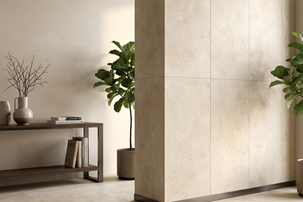 TILE BEIGE HAMMERED TRAVERTINE 18" x 36" x 3/4 CROSS CUT