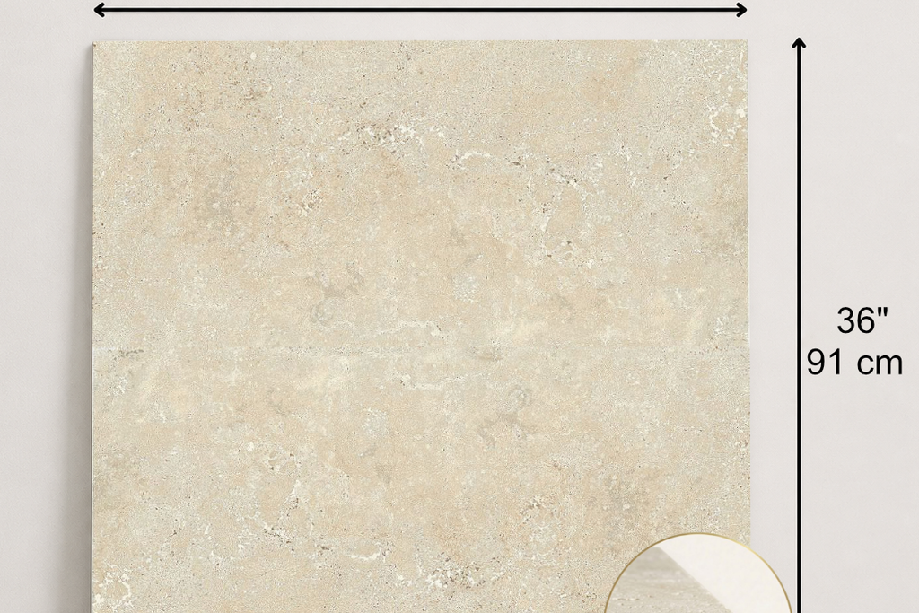 TILE BEIGE HAMMERED TRAVERTINE 36" x 36" x 3/4 CROSS CUT