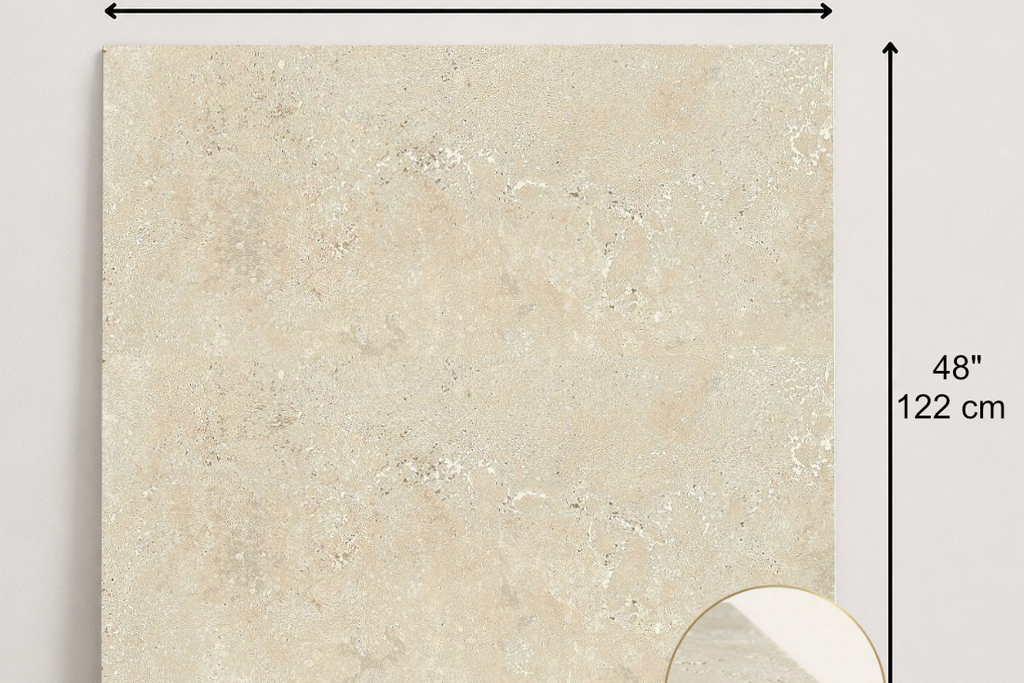 TILE BEIGE HAMMERED TRAVERTINE 48" x 48" x 3/4 CROSS CUT
