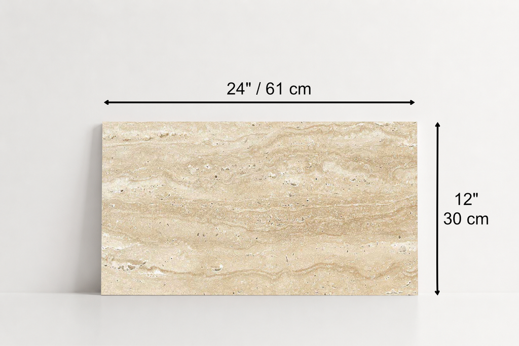 PAVER BEIGE HAMMERED TRAVERTINE 12" X 24" X 1 1/4" VEIN CUT