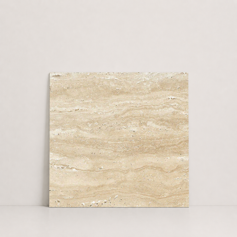 TILE BEIGE HAMMERED TRAVERTINE 18" x 18" x 3/4 VEIN CUT