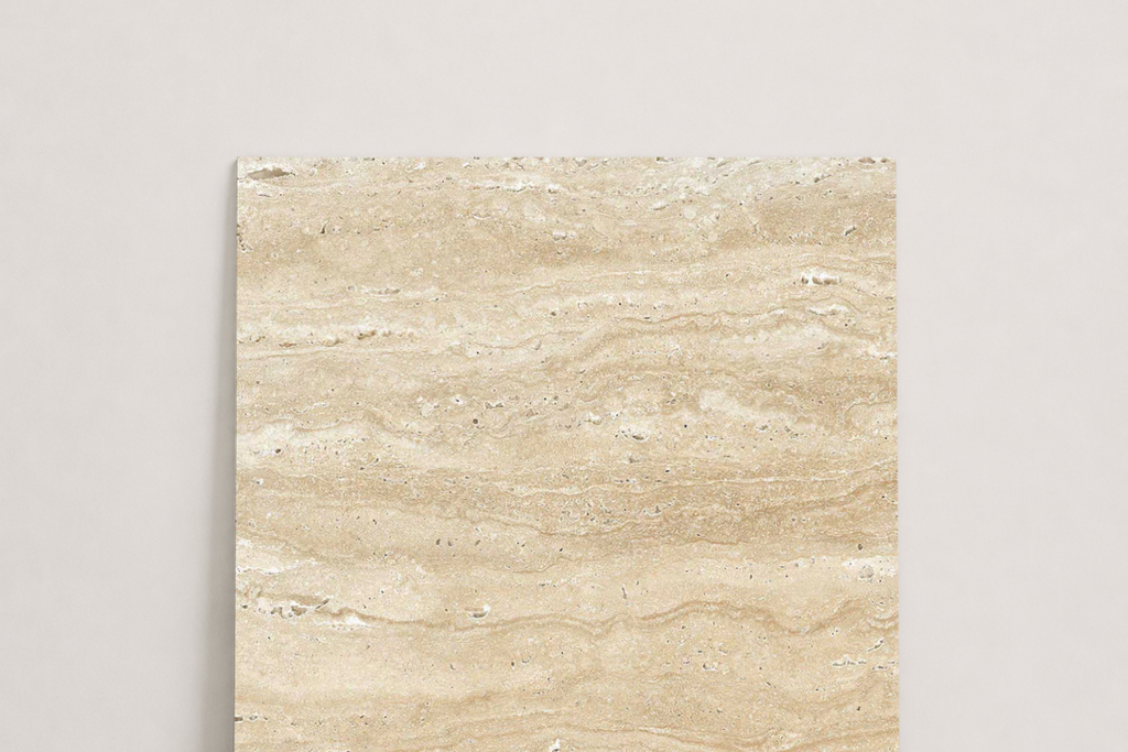 TILE BEIGE HAMMERED TRAVERTINE 18" x 18" x 3/8 VEIN CUT