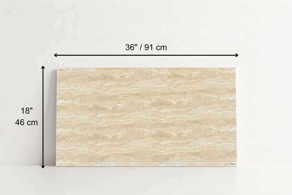 TILE BEIGE HAMMERED TRAVERTINE 18" x 36" x 3/4 VEIN CUT