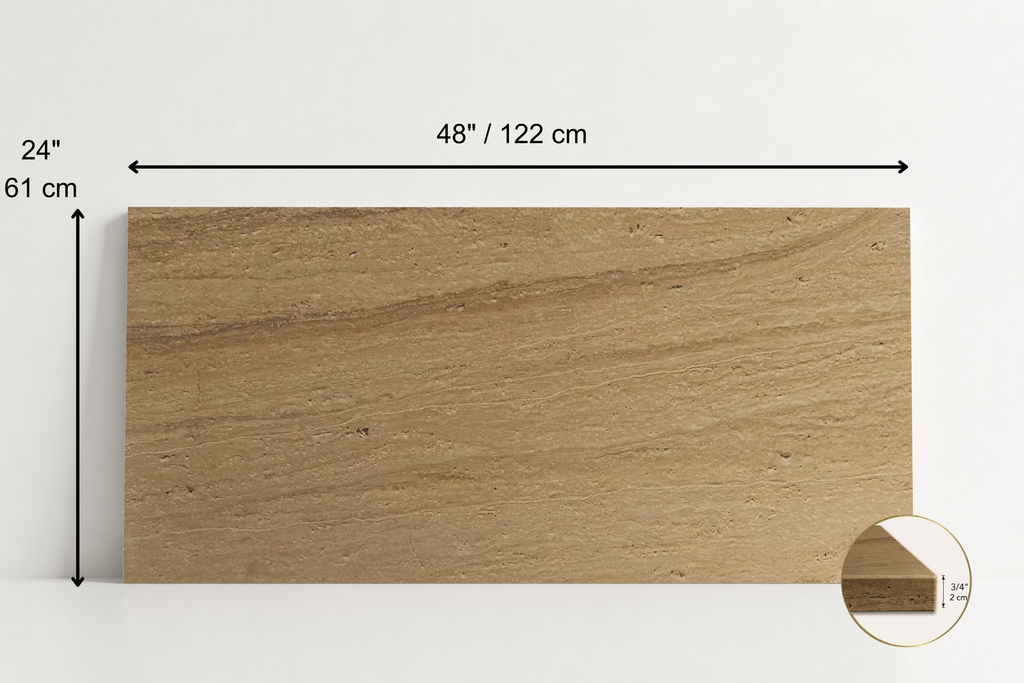 TILE BEIGE HAMMERED TRAVERTINE 24" x 48" x 3/4 VEIN CUT