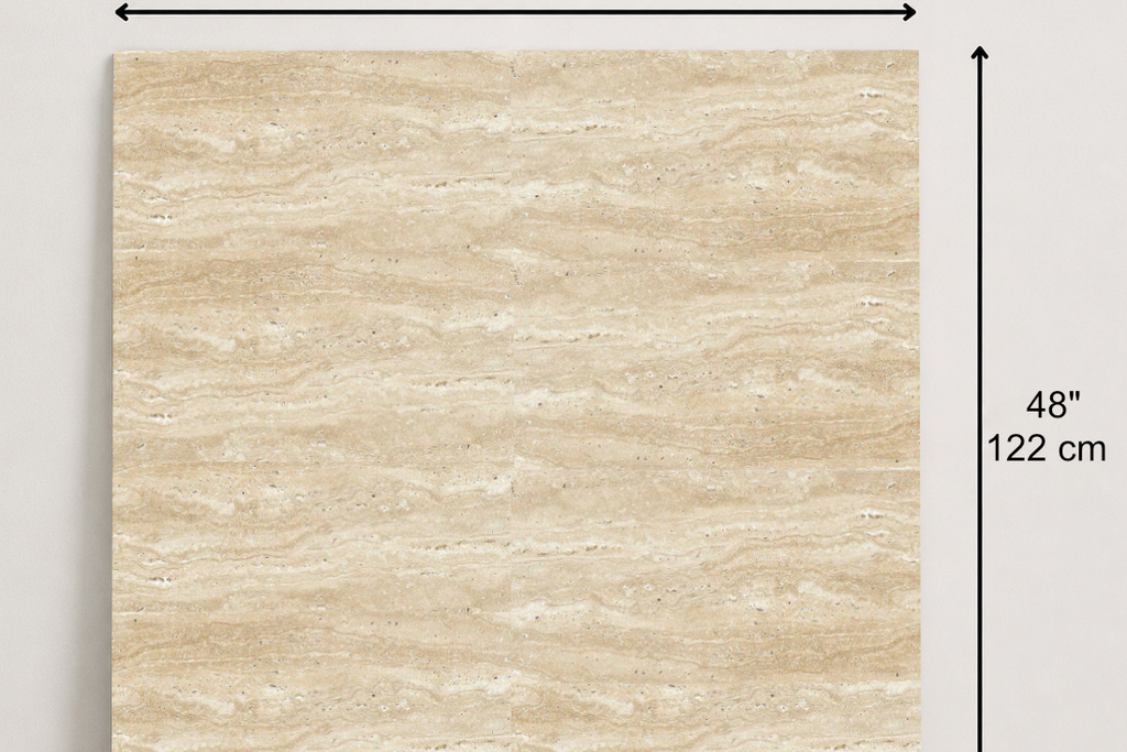 TILE BEIGE HAMMERED TRAVERTINE 48" x 48" x 3/4 VEIN CUT