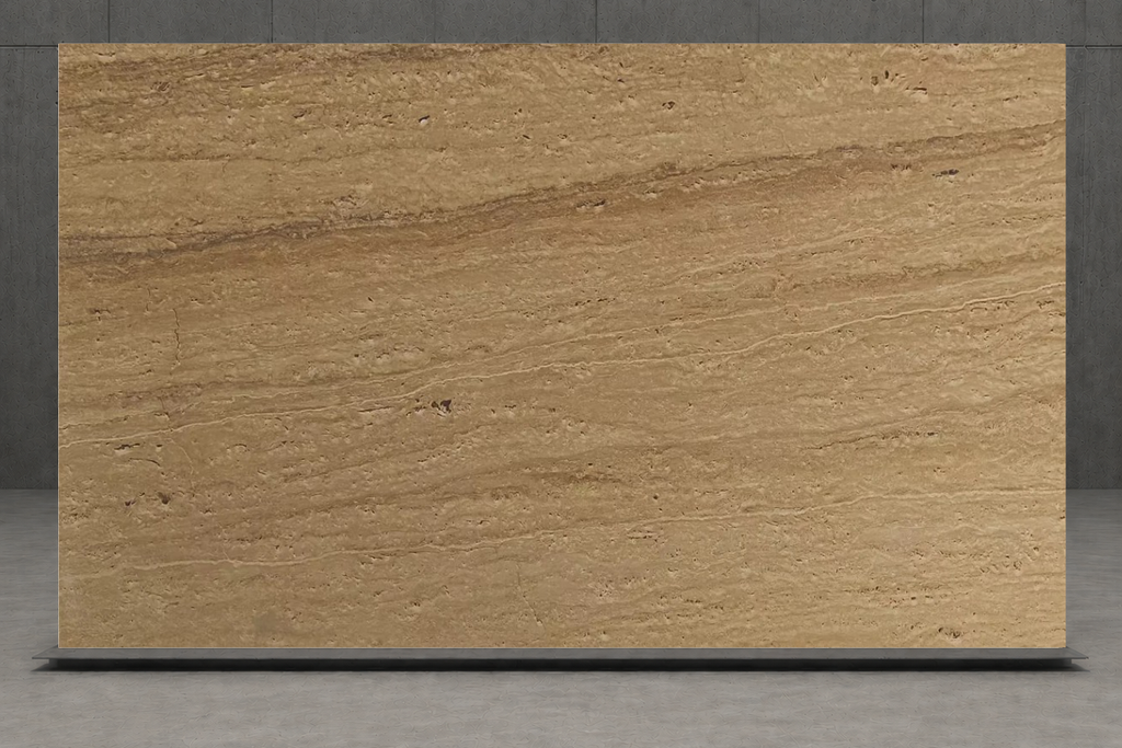SLAB BEIGE HAMMERED TRAVERTINE 71" x 100" x 3/4" VEIN CUT