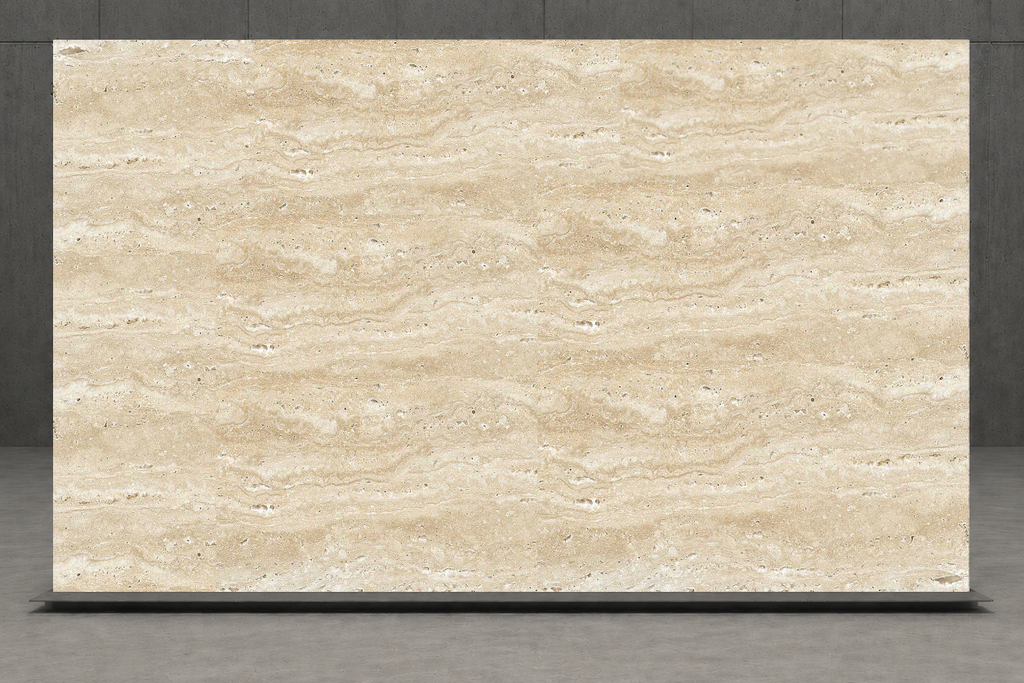 SLAB BEIGE HAMMERED TRAVERTINE 71" x 100" x 3/4" VEIN CUT