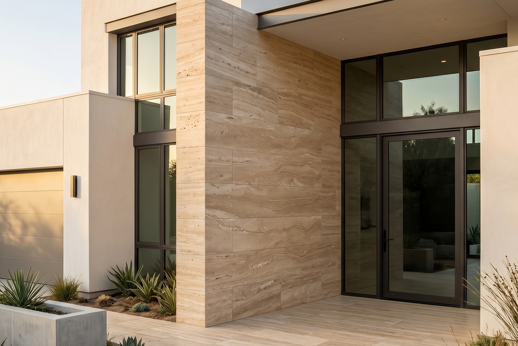TILE BEIGE HAMMERED TRAVERTINE 12" x 24" x 3/4 VEIN CUT