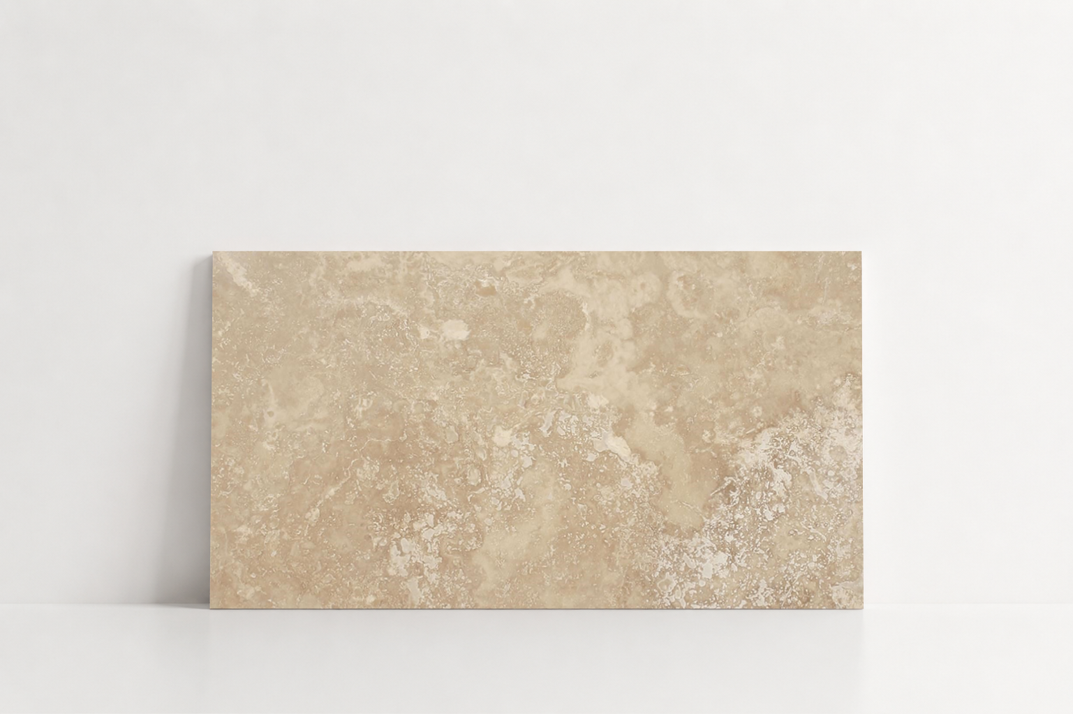 TILE BEIGE HONED TRAVERTINE 12" x 24" x 3/4 CROSS CUT