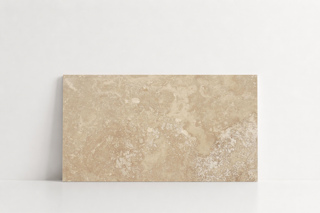 PAVERS BEIGE HONED TRAVERTINE 12" X 24" X 1 1/4" CROSS CUT