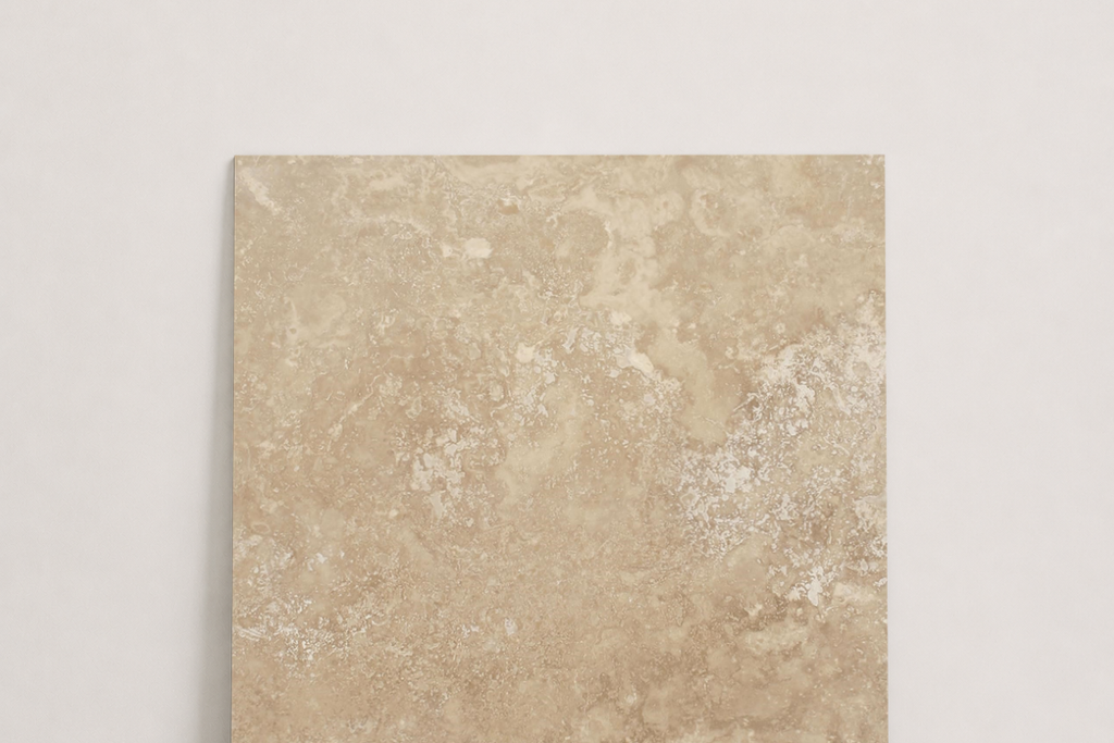 TILE BEIGE HONED TRAVERTINE 18" x 18" x 3/4 CROSS CUT