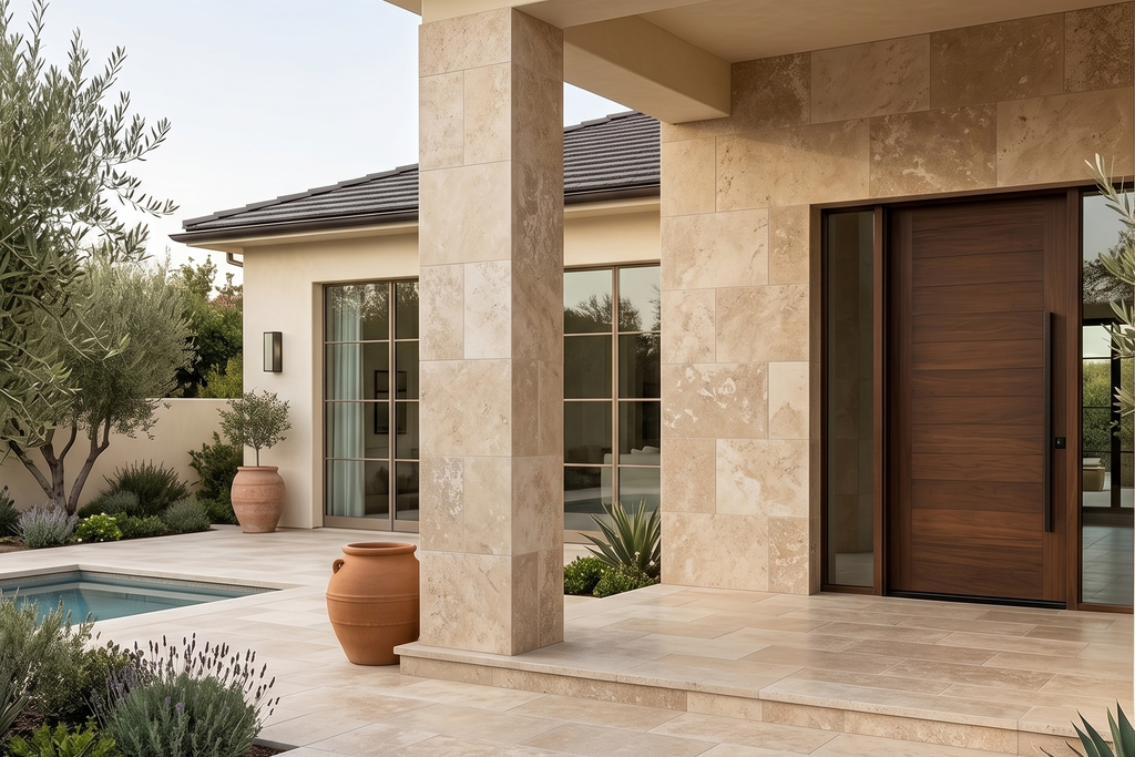 TILE BEIGE HONED TRAVERTINE 24" x 48" x 3/4 CROSS CUT