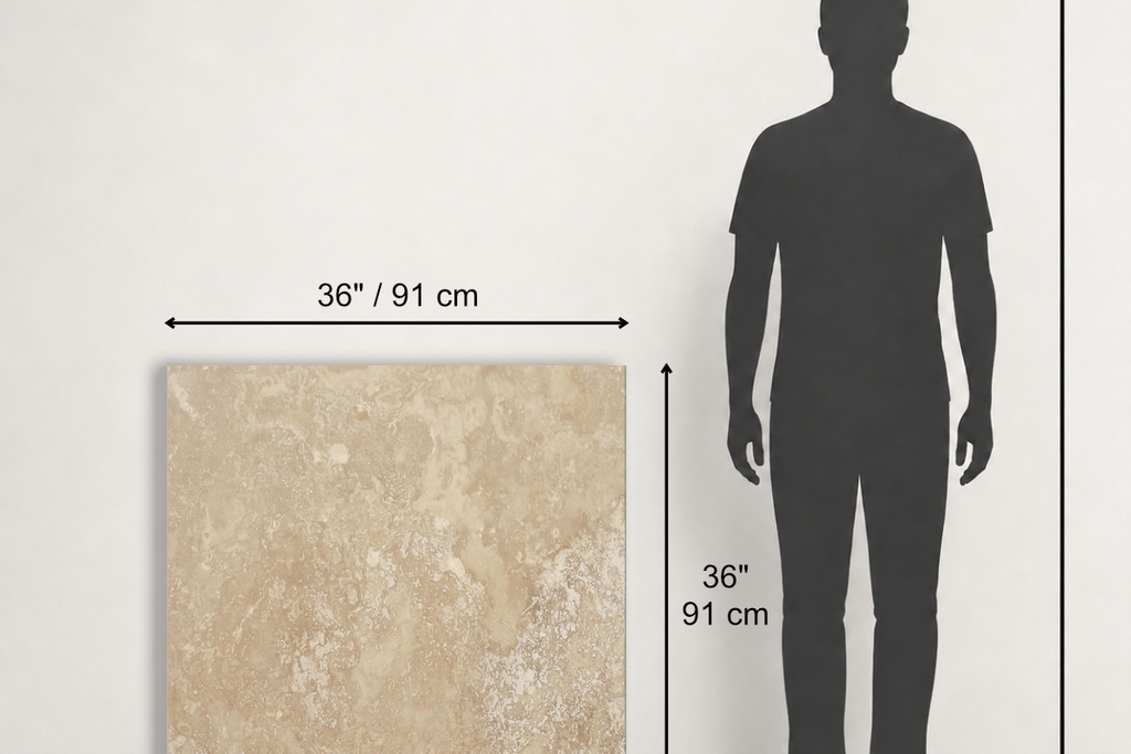 TILE BEIGE HONED TRAVERTINE 36" x 36" x 3/4 CROSS CUT