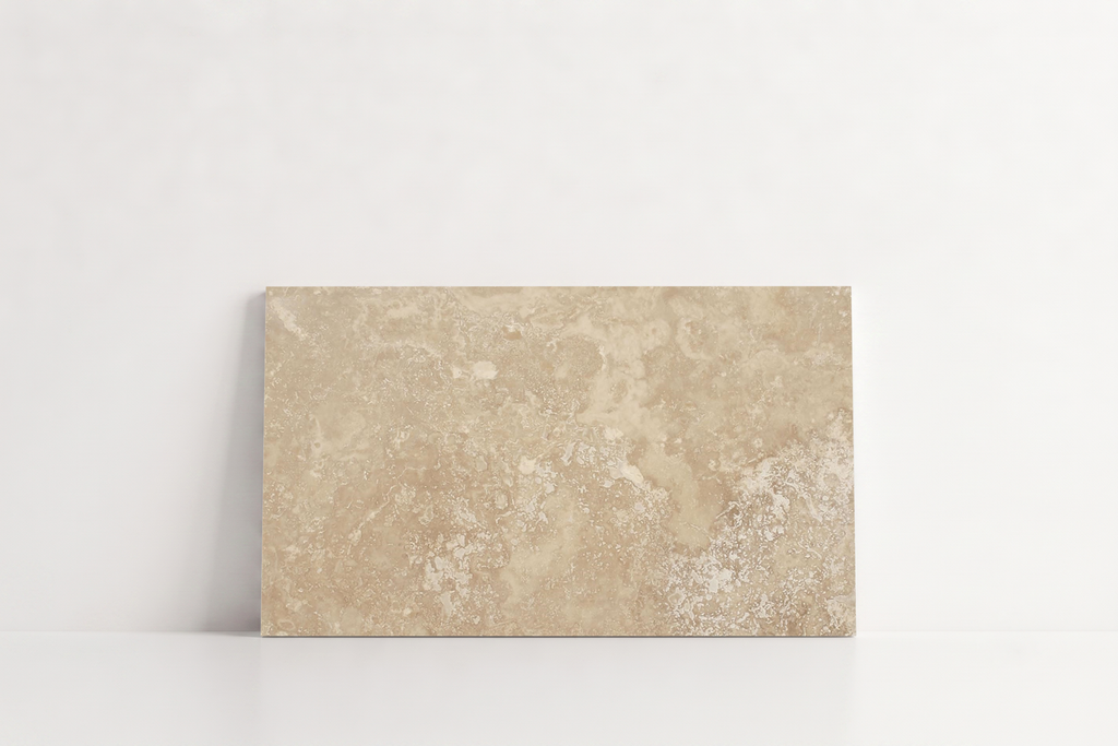 PAVERS BEIGE HONED TRAVERTINE 6" X 12" X 1 1/4" CROSS CUT