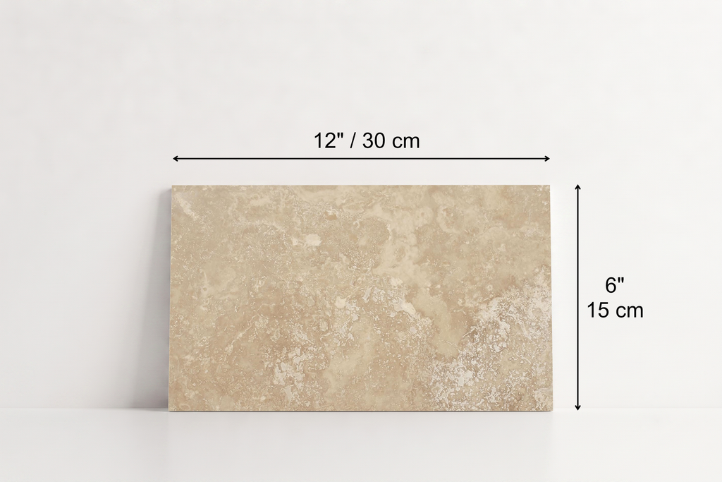 PAVER BEIGE HONED TRAVERTINE 6" X 12" X 1 1/4" CROSS CUT
