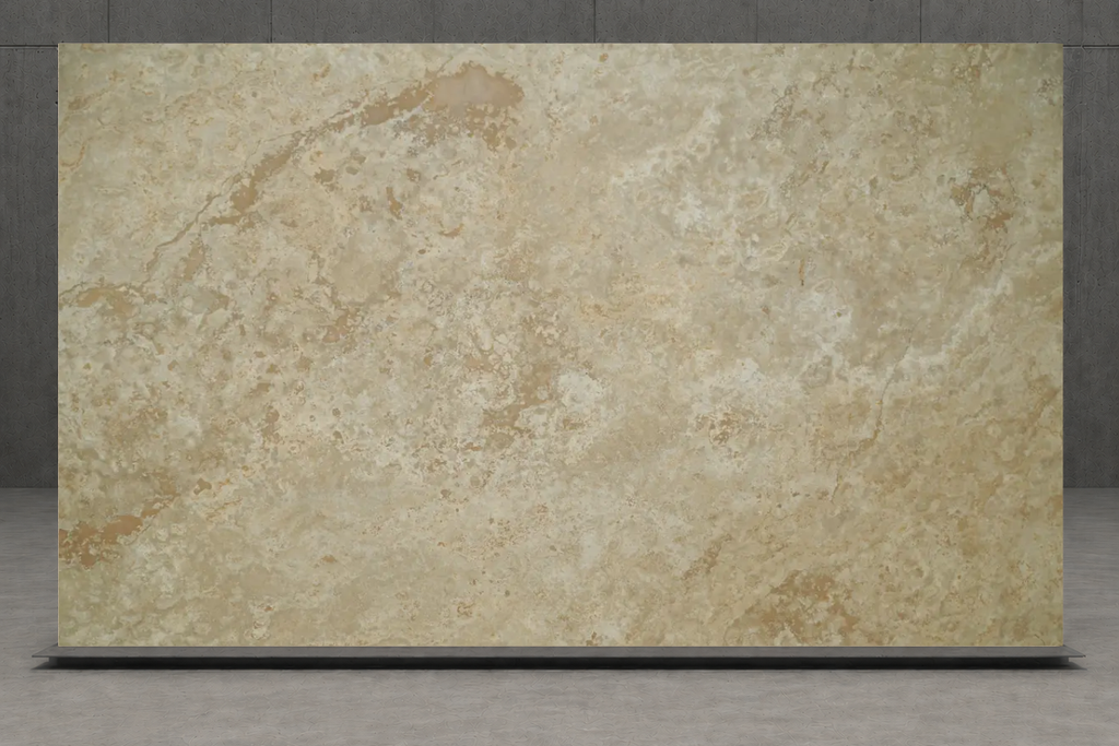 SLAB BEIGE HONED TRAVERTINE 71" x 100" x 3/4" CROSS CUT