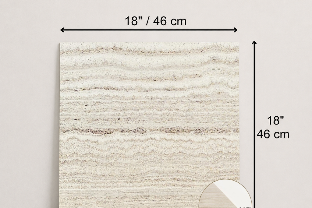 TILE BEIGE HONED TRAVERTINE 18" x 18" x 3/8 VEIN CUT