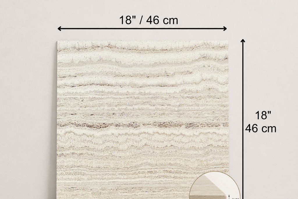 TILE BEIGE HONED TRAVERTINE 18" x 18" x 3/4 VEIN CUT