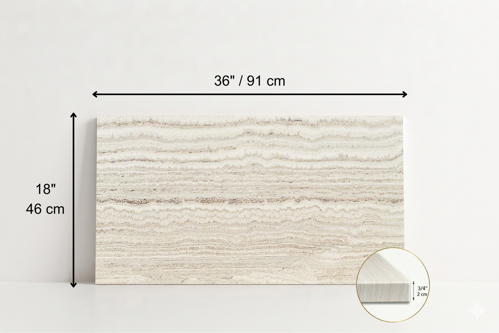 TILE BEIGE HONED TRAVERTINE 18" x 36" x 3/4 VEIN CUT