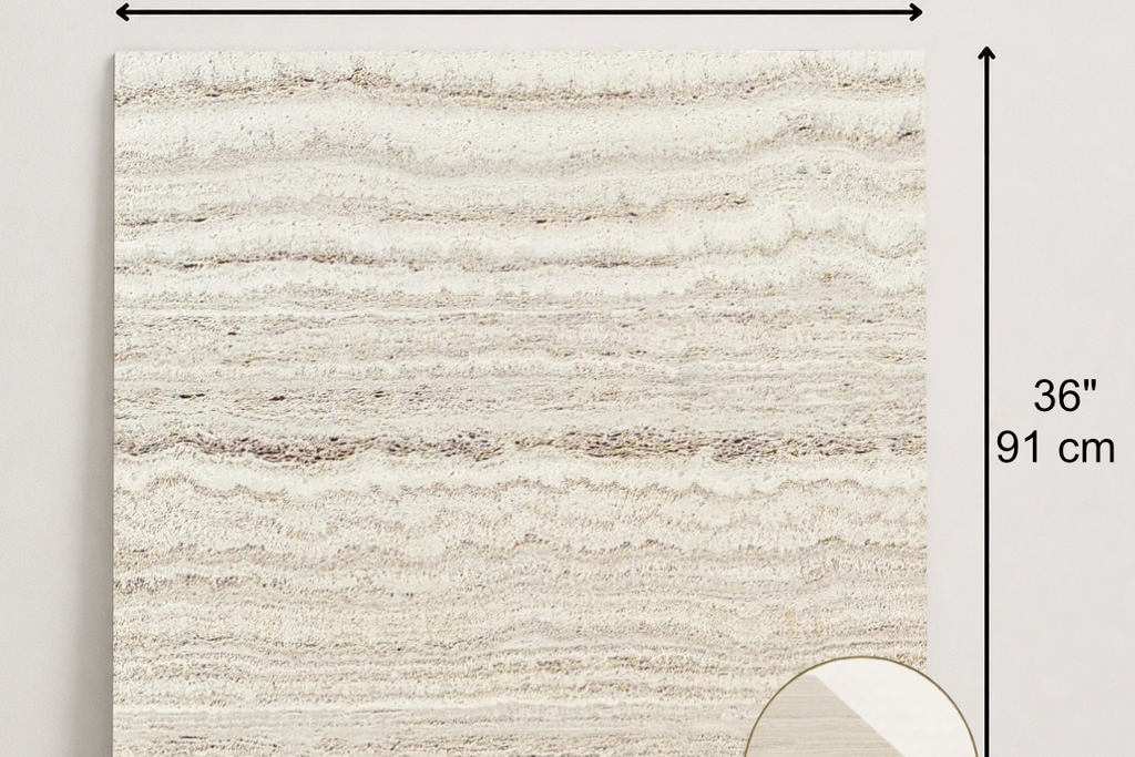 TILE BEIGE HONED TRAVERTINE 36" x 36" x 3/4 VEIN CUT