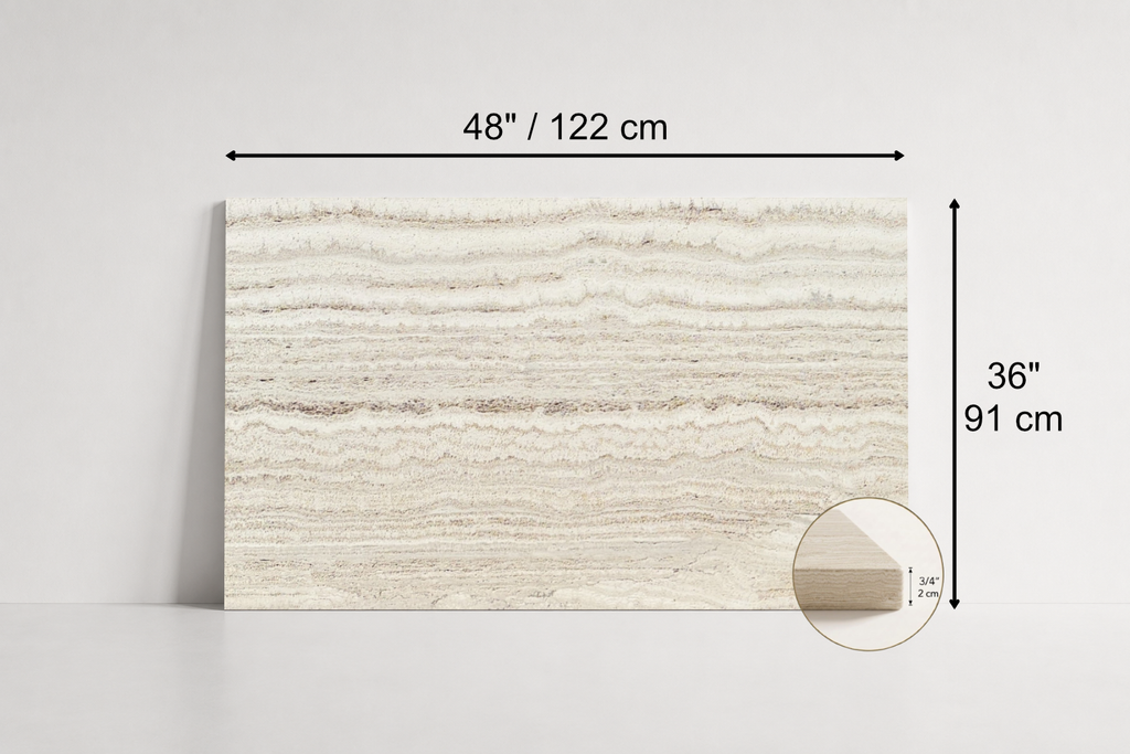 TILE BEIGE HONED TRAVERTINE 36" x 48" x 3/4 VEIN CUT